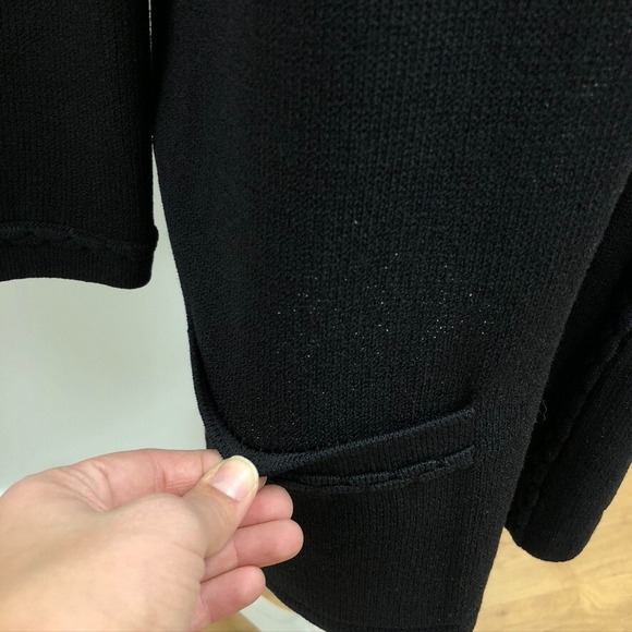 St John Basics Cardigan Sweater Jumper Womens Medium Black Mid Length Minimalist - Picture 4 of 15